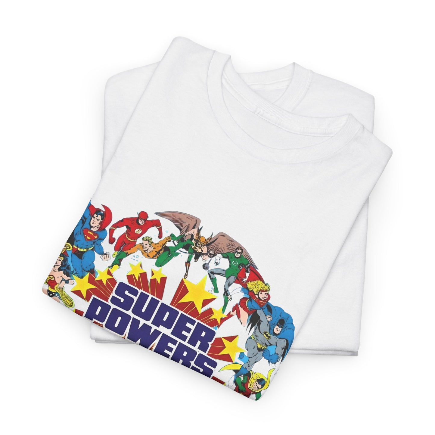 DC 80s Super Powers- Unisex Heavy Cotton Tee