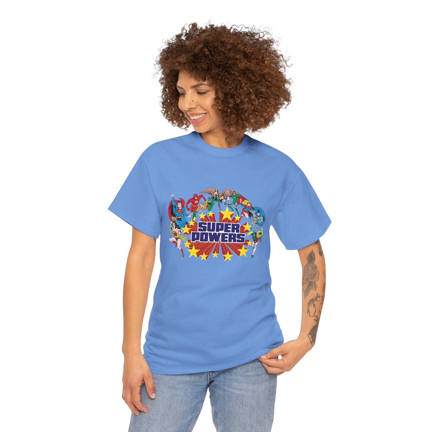 DC 80s Super Powers- Unisex Heavy Cotton Tee