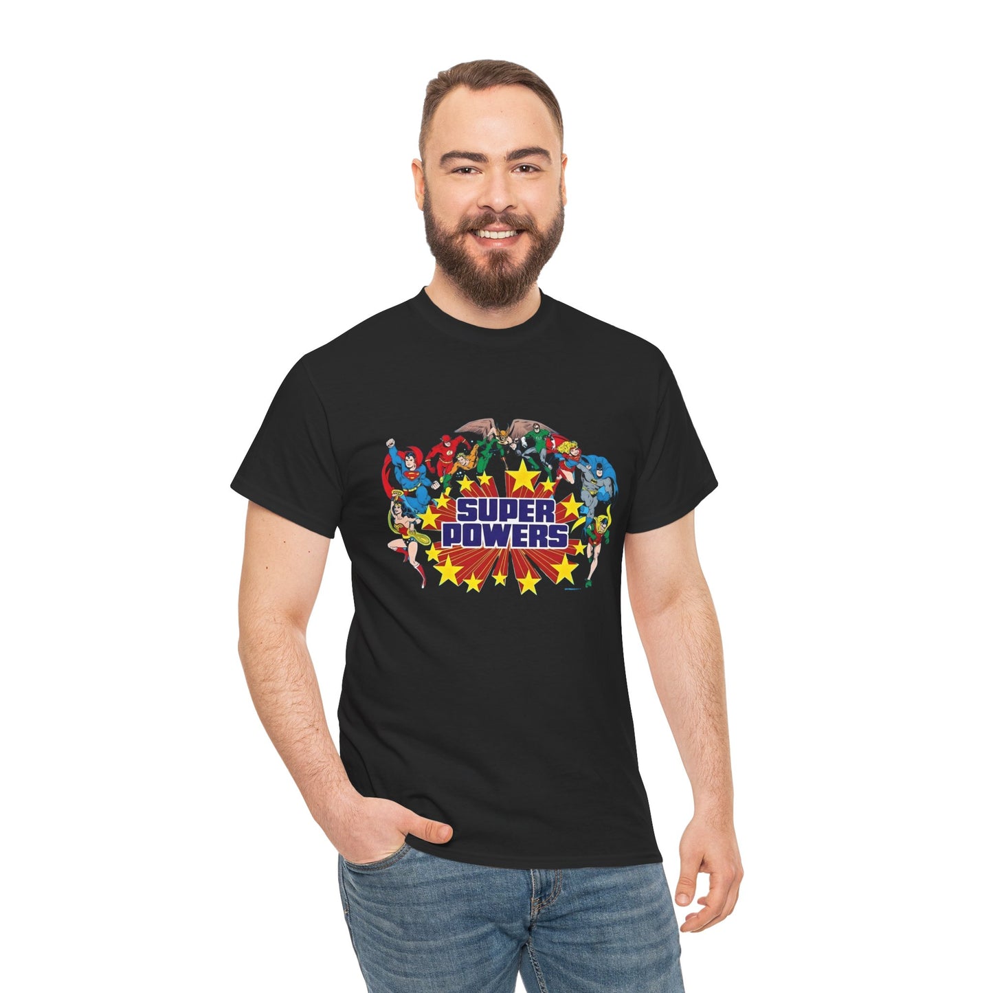 DC 80s Super Powers- Unisex Heavy Cotton Tee