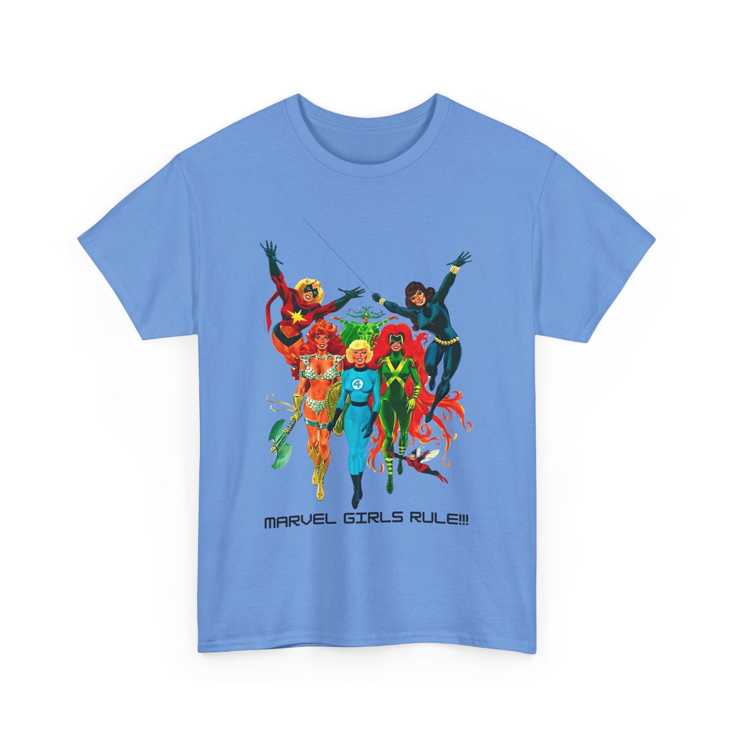 70S MARVEL GIRLS RULE- Unisex Heavy Cotton Tee